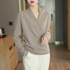 Marlene - Women's Wrap V-Neck Knit Top