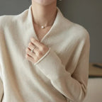 Marlene - Women's Wrap V-Neck Knit Top