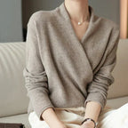 Marlene - Women's Wrap V-Neck Knit Top