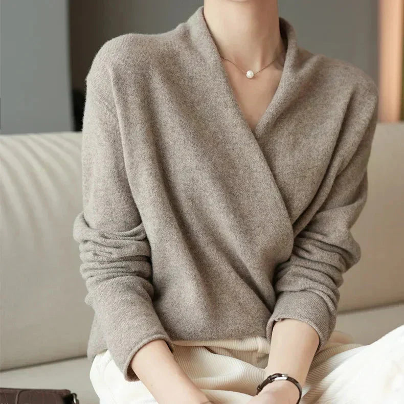 Marlene - Women's Wrap V-Neck Knit Top