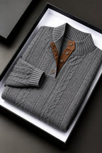 Matthew - Men's Textured Knit Mock Neck Sweater