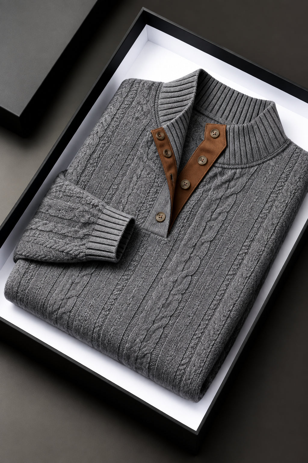 Matthew - Men's Textured Knit Mock Neck Sweater
