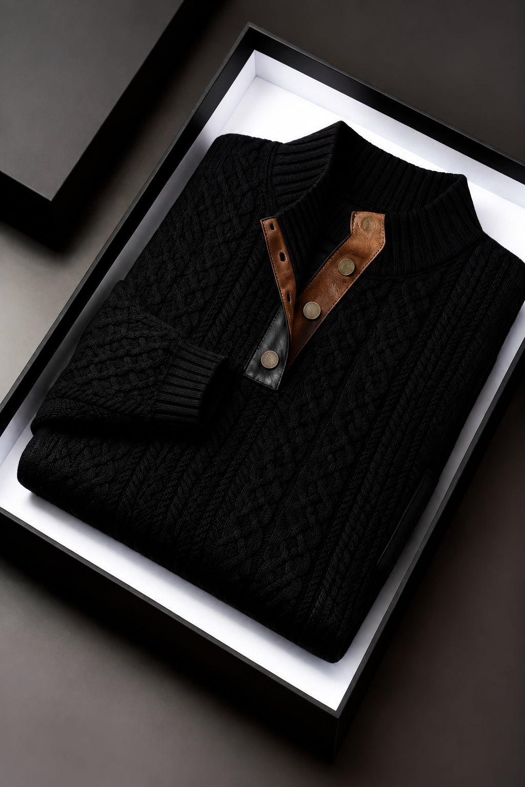 Matthew - Men's Textured Knit Mock Neck Sweater