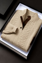 Matthew - Men's Textured Knit Mock Neck Sweater