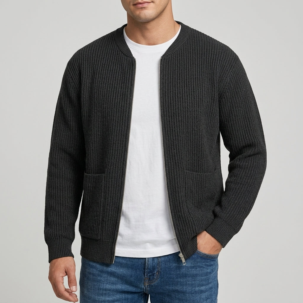Matthias - Men's Ribbed Zip Cardigan