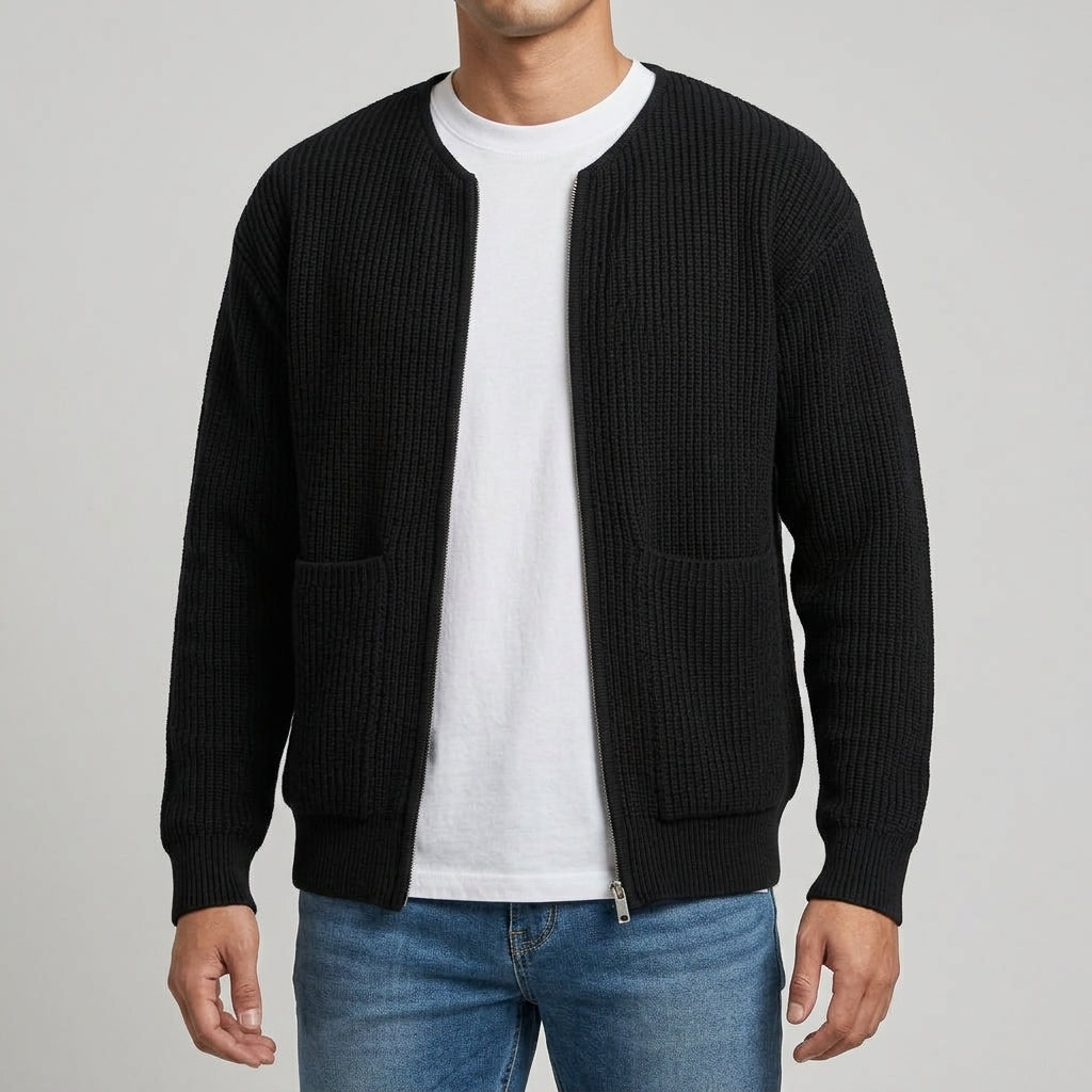 Matthias - Men's Ribbed Zip Cardigan
