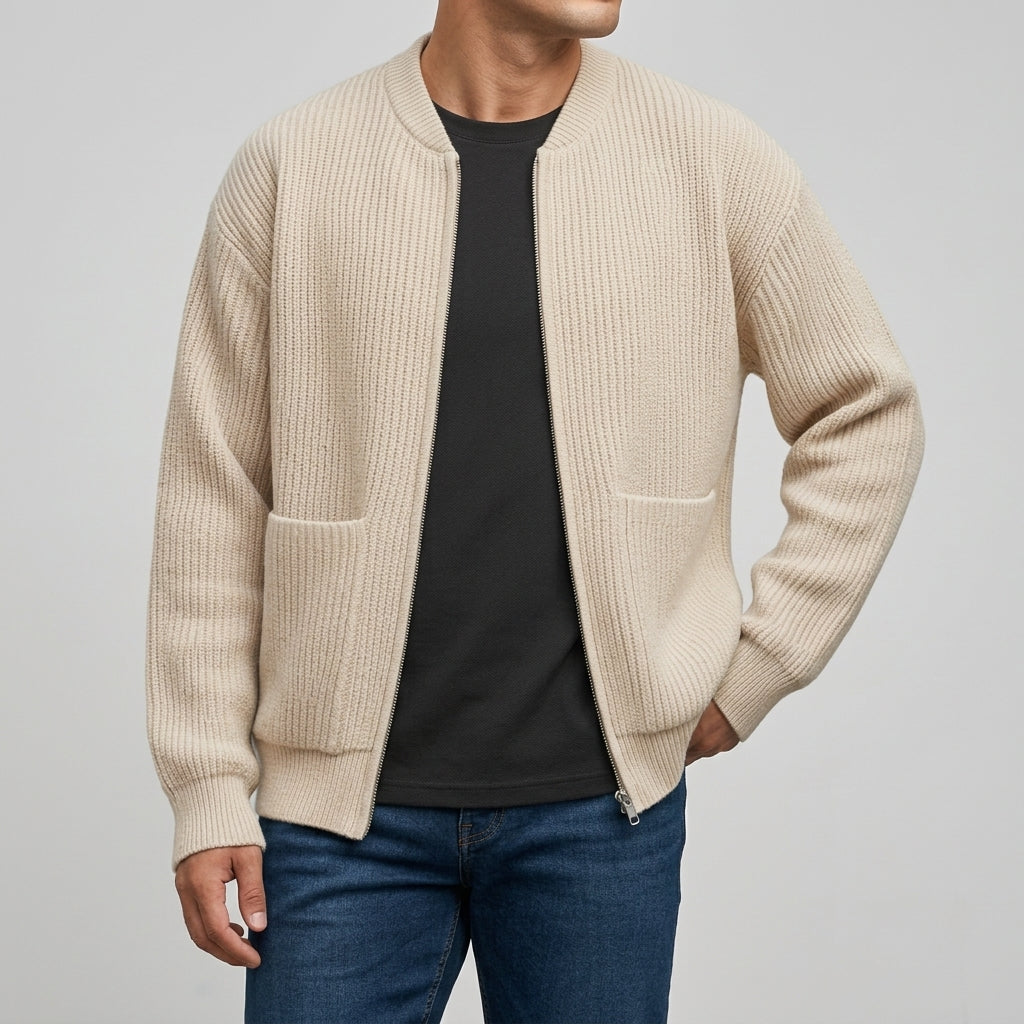 Matthias - Men's Ribbed Zip Cardigan
