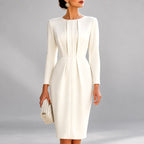Maude - Women's Long Sleeve Fitted Evening Dress 1