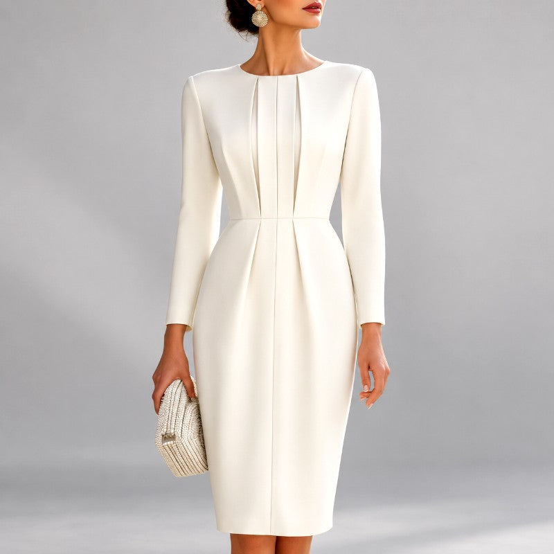 Maude - Women's Long Sleeve Fitted Evening Dress 1
