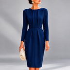 Maude - Women's Long Sleeve Fitted Evening Dress 4