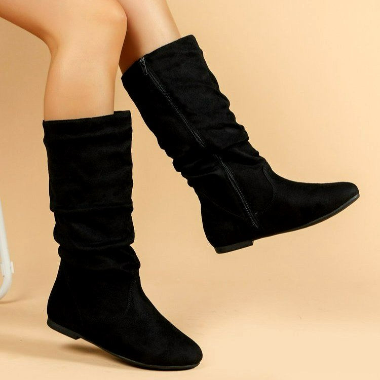Medina - Women's Ruched Knee-High Boots 3