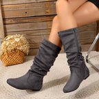 Medina - Women's Ruched Knee-High Boots 4