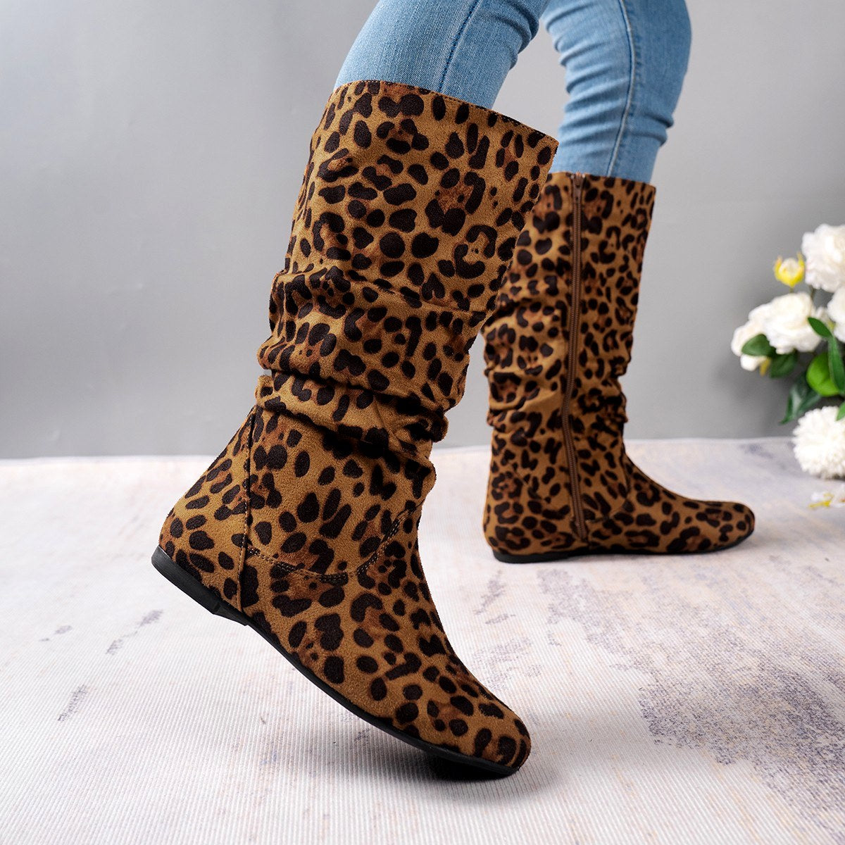 Medina - Women's Ruched Knee-High Boots 5