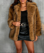 Mica - Women's Faux Fur Open Front Coat