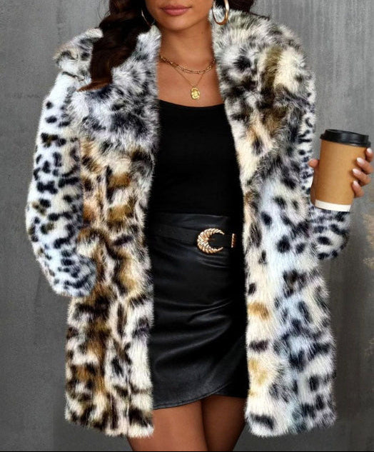 Mica - Women's Faux Fur Open Front Coat