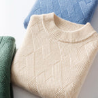 Michael - Men's Diamond-Textured Cashmere Crewneck Sweater