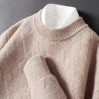 Michael - Men's Diamond-Textured Cashmere Crewneck Sweater