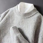 Michael - Men's Diamond-Textured Cashmere Crewneck Sweater
