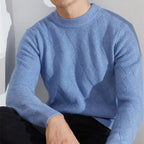 Michael - Men's Diamond-Textured Cashmere Crewneck Sweater