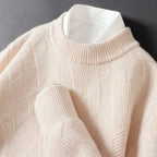 Michael - Men's Diamond-Textured Cashmere Crewneck Sweater