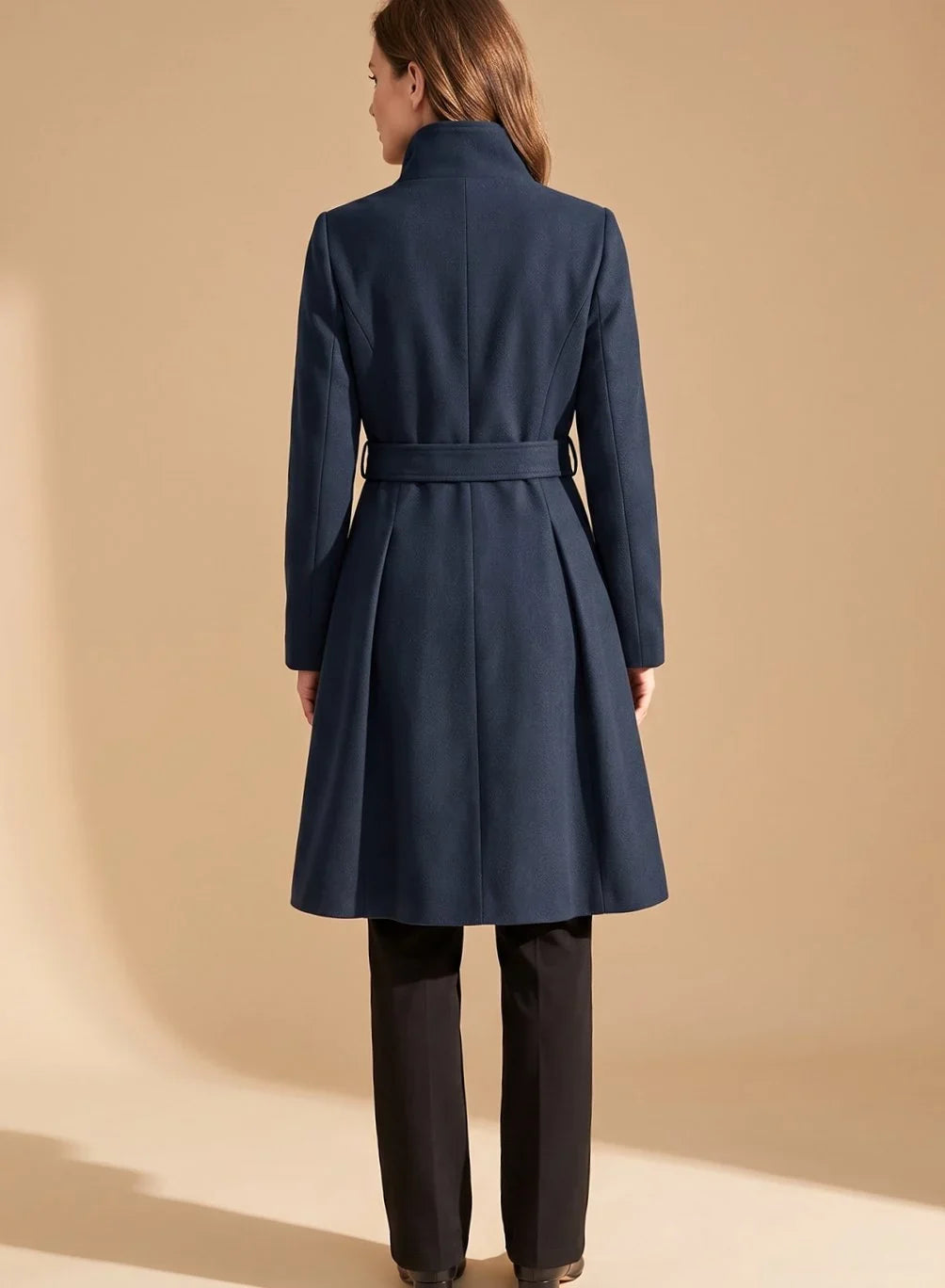 Millie - Women's Double-Breasted Pleated Coat