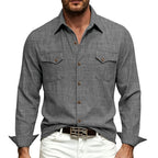 Mitchell - Men's Dual-Pocket Long Sleeve Cotton Oxford Shirt 1