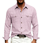 Mitchell - Men's Dual-Pocket Long Sleeve Cotton Oxford Shirt 6