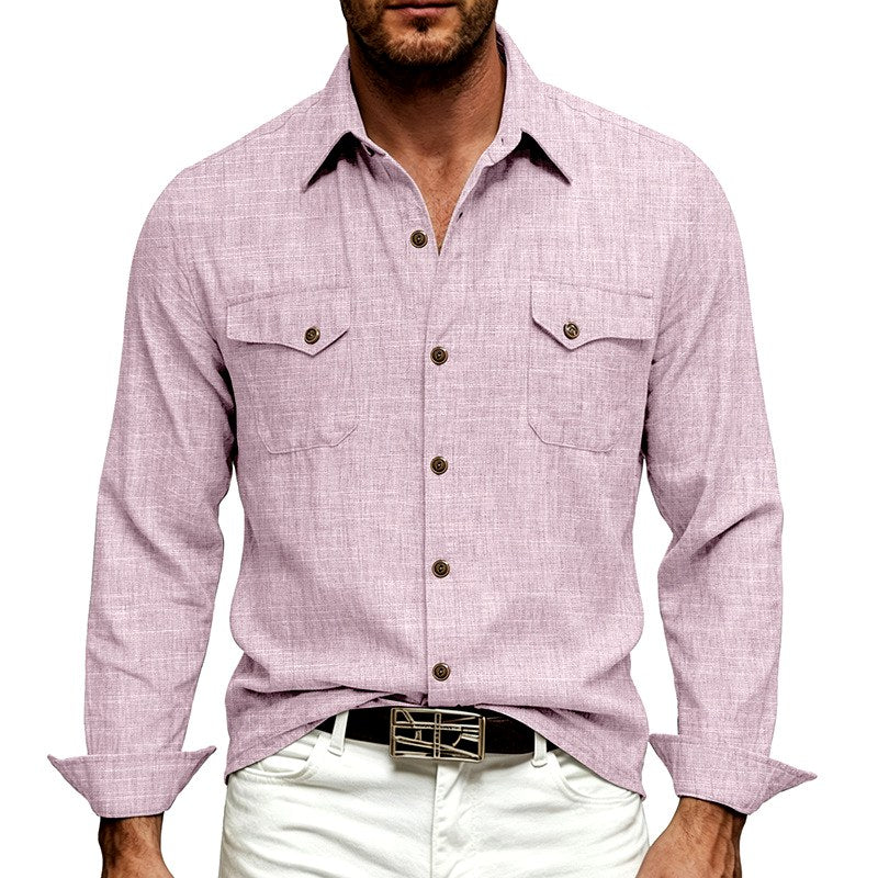 Mitchell - Men's Dual-Pocket Long Sleeve Cotton Oxford Shirt 6