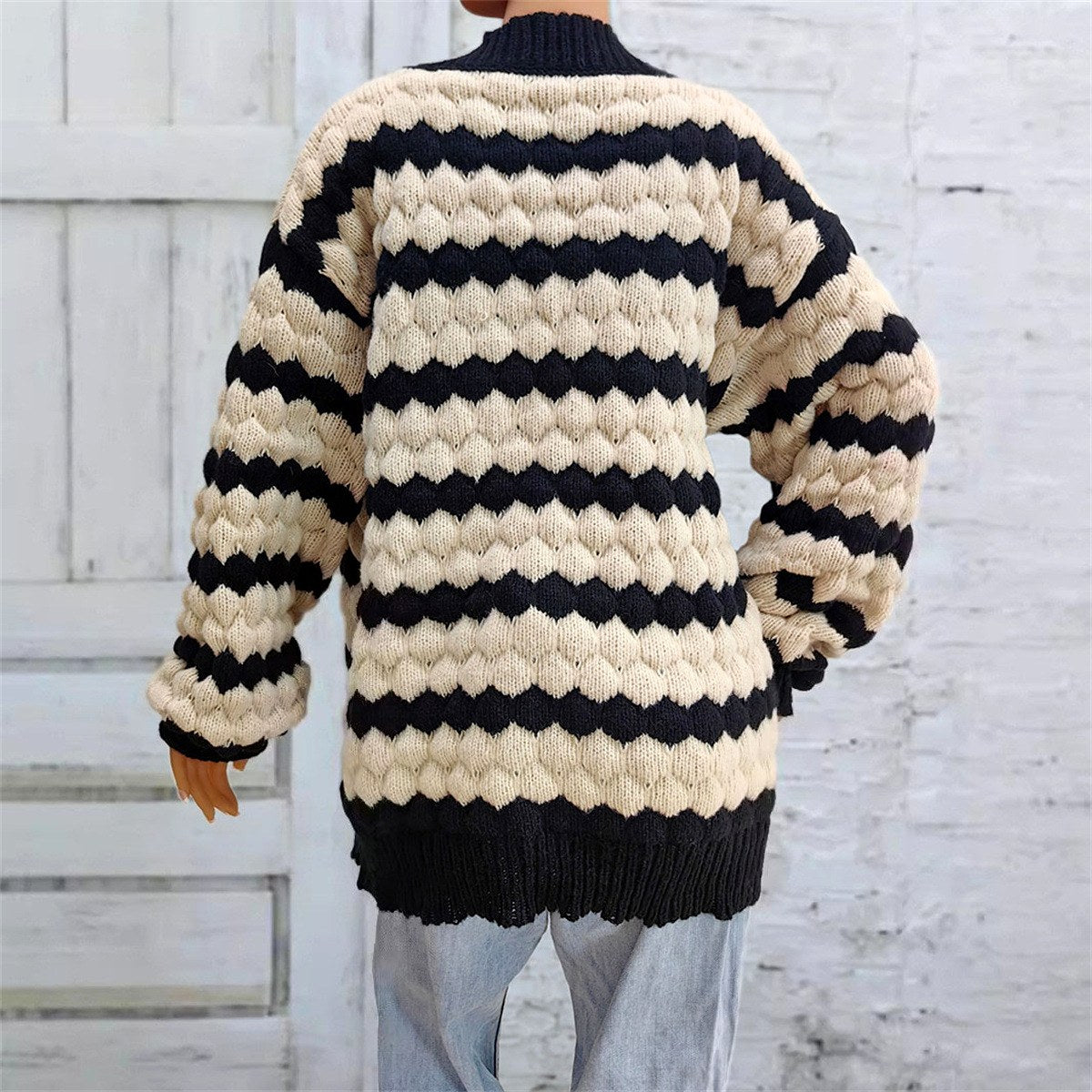 Molly - Women's Open-Front Textured Knit Cardigan 4