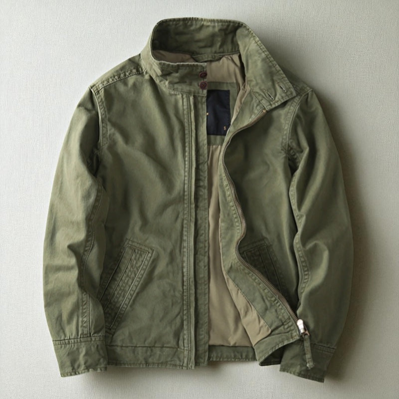 Nash - Men's Zip-Front Utility Jacket with Structured Collar