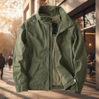 Nash - Men's Zip-Front Utility Jacket with Structured Collar