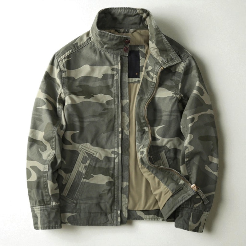 Nash - Men's Zip-Front Utility Jacket with Structured Collar