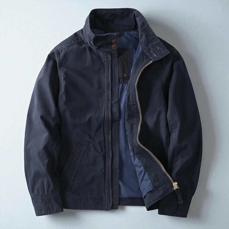 Nash - Men's Zip-Front Utility Jacket with Structured Collar