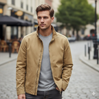 Nash - Men's Zip-Front Utility Jacket with Structured Collar