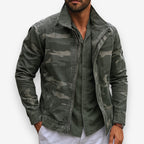 Nash - Men's Zip-Front Utility Jacket with Structured Collar