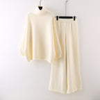 Natalie - Women's Turtleneck Sweater & Wide-Leg Pants Set 1