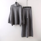 Natalie - Women's Turtleneck Sweater & Wide-Leg Pants Set 3