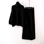 Natalie - Women's Turtleneck Sweater & Wide-Leg Pants Set 4