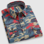 Nelson - Men's Camouflage Button-Front Shirt with Notch Collar