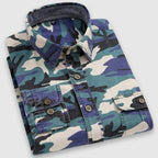 Nelson - Men's Camouflage Button-Front Shirt with Notch Collar