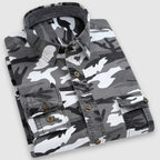Nelson - Men's Camouflage Button-Front Shirt with Notch Collar