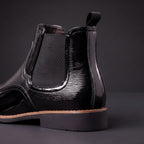 Noah - Men's Patent Chelsea Boots with Stretch Side Panels