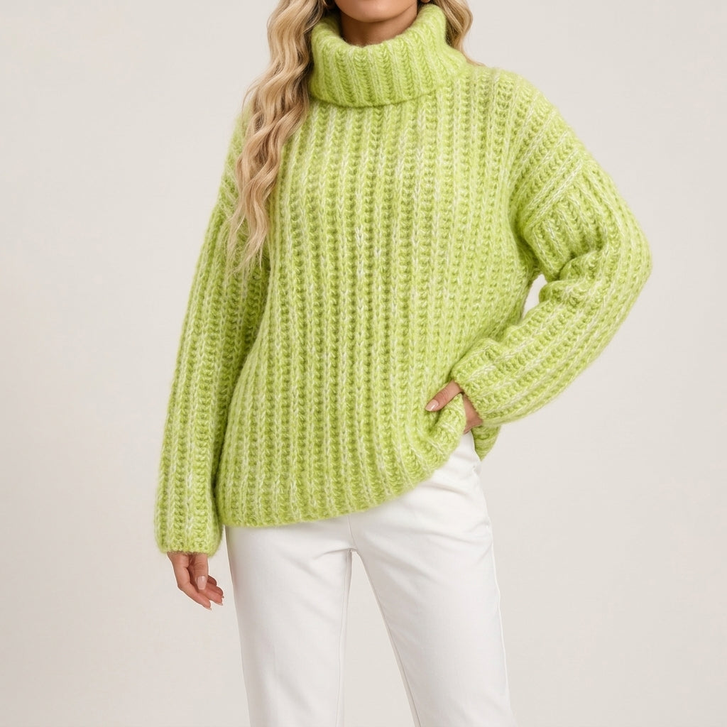 Nora - Women's Chunky Ribbed Turtleneck Sweater