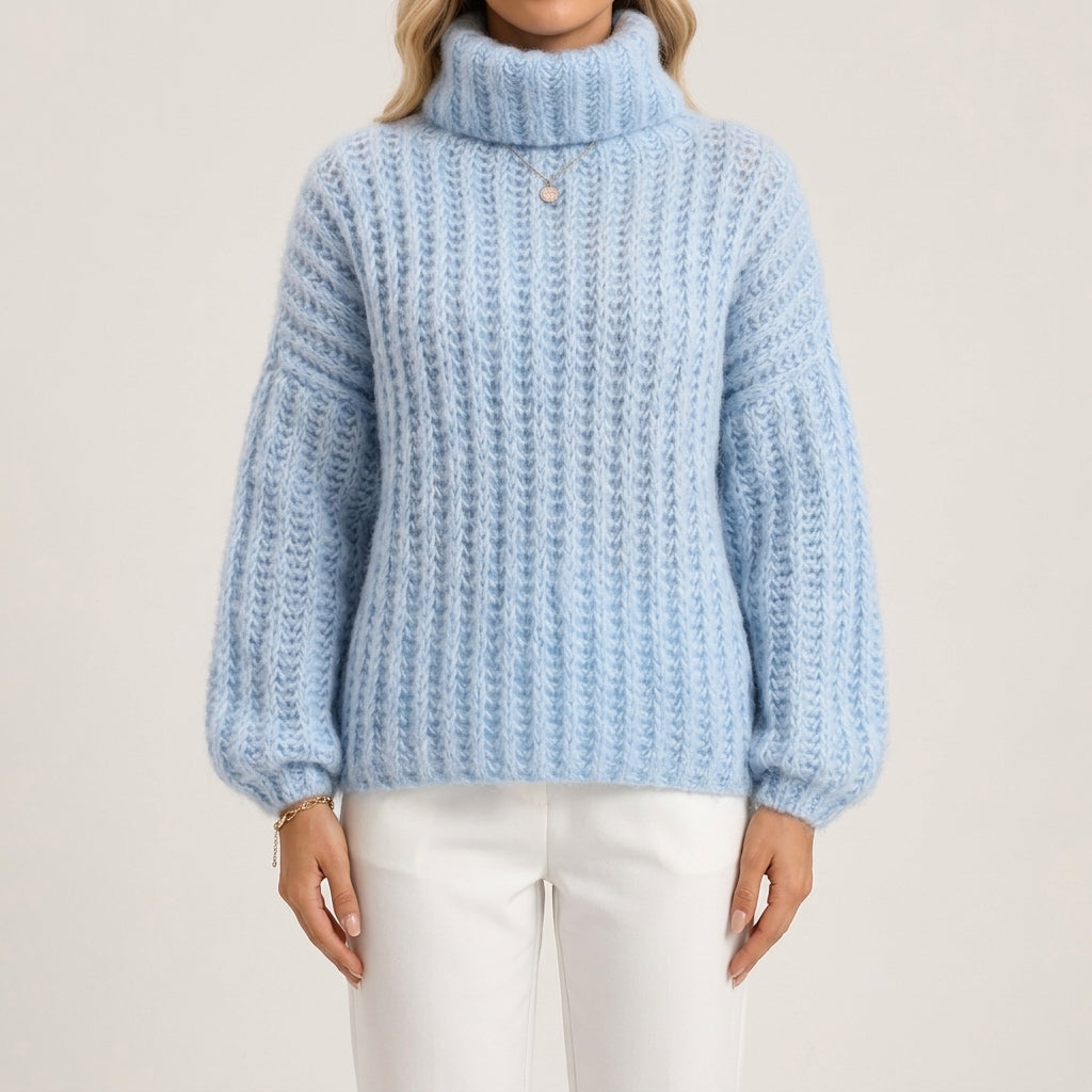 Nora - Women's Chunky Ribbed Turtleneck Sweater