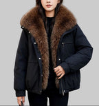 Octavia - Women’s Zip-Up Jacket with Faux Fur Lapels