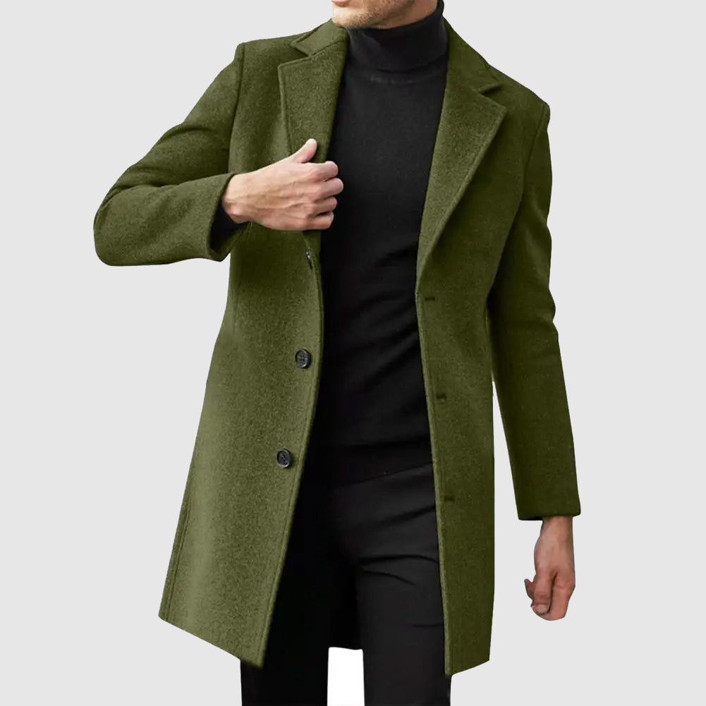 Orville - Men's Single-Breasted Wool-Blend Overcoat
