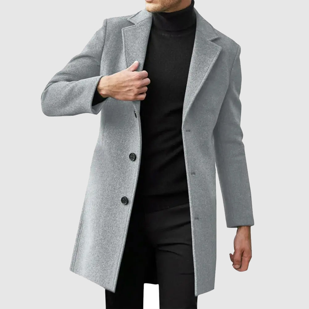 Orville - Men's Single-Breasted Wool-Blend Overcoat