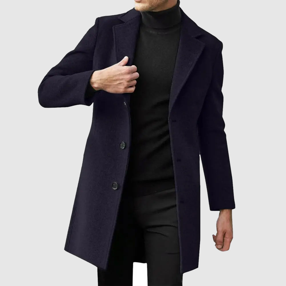 Orville - Men's Single-Breasted Wool-Blend Overcoat