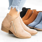 Piper - Women's Side Zipped Suede Ankle Boots