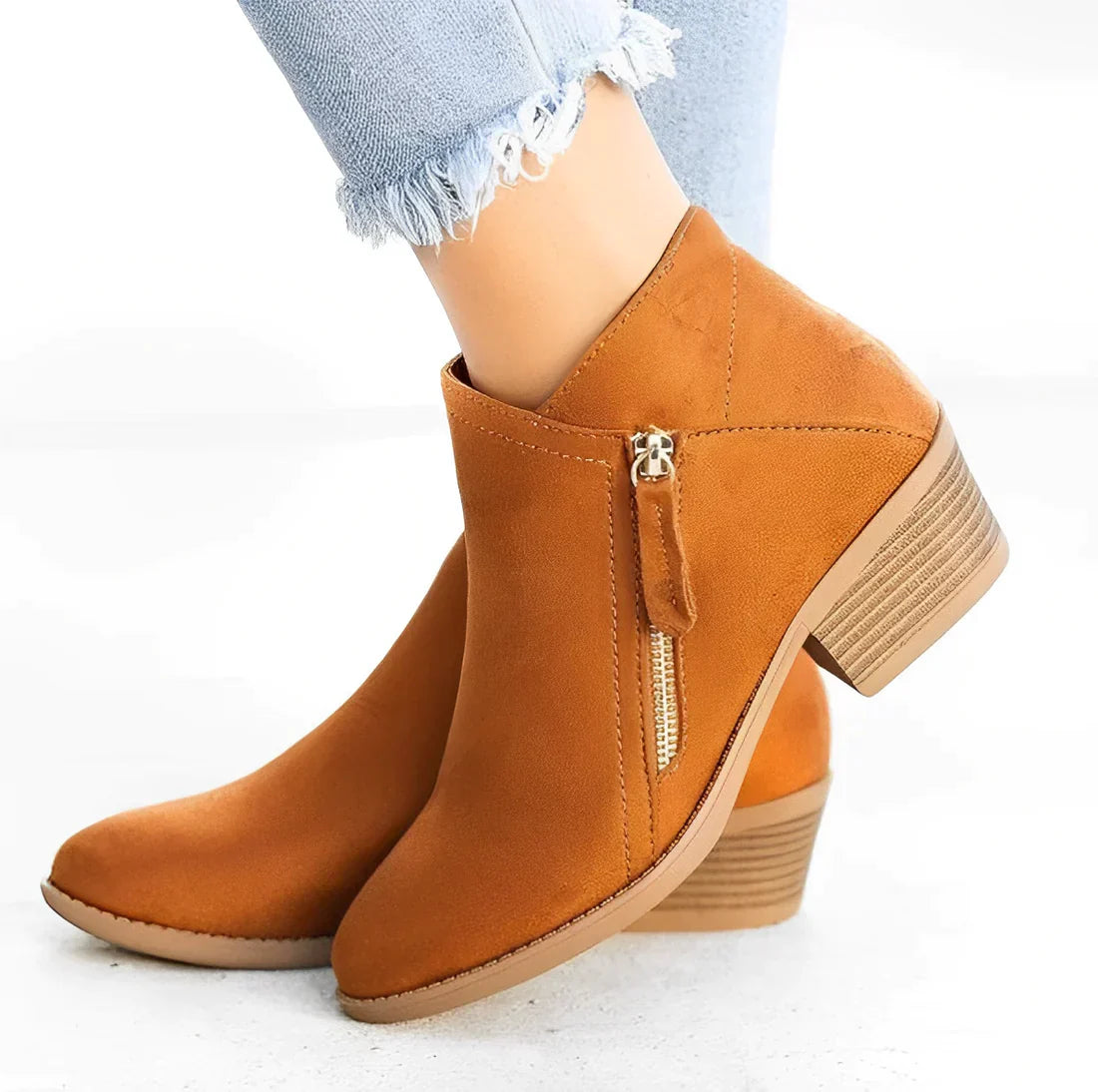 Piper - Women's Side Zipped Suede Ankle Boots